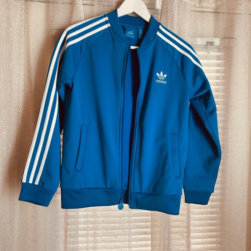 Adidas Kids Royal Blue Jacket with White Stripes
Excellent Condition